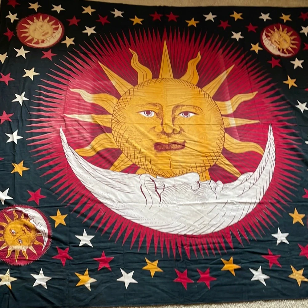 Sun and moon wall tapestry